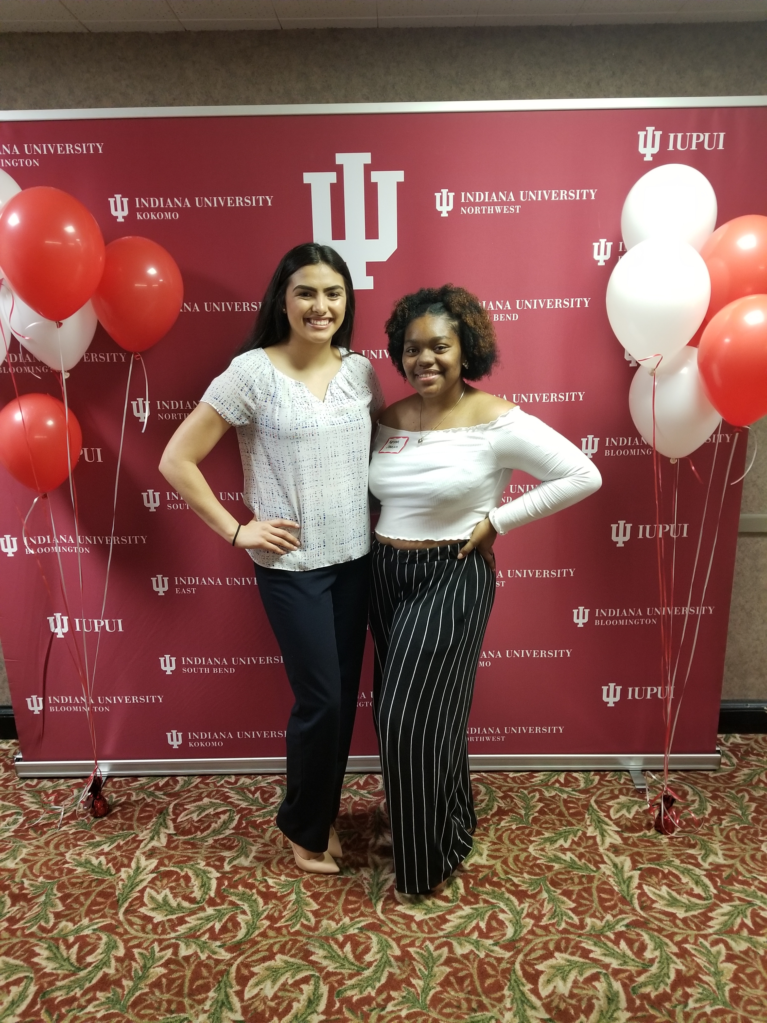 Basia Martinez, VP of IU Ambassador Corps, with peer. 